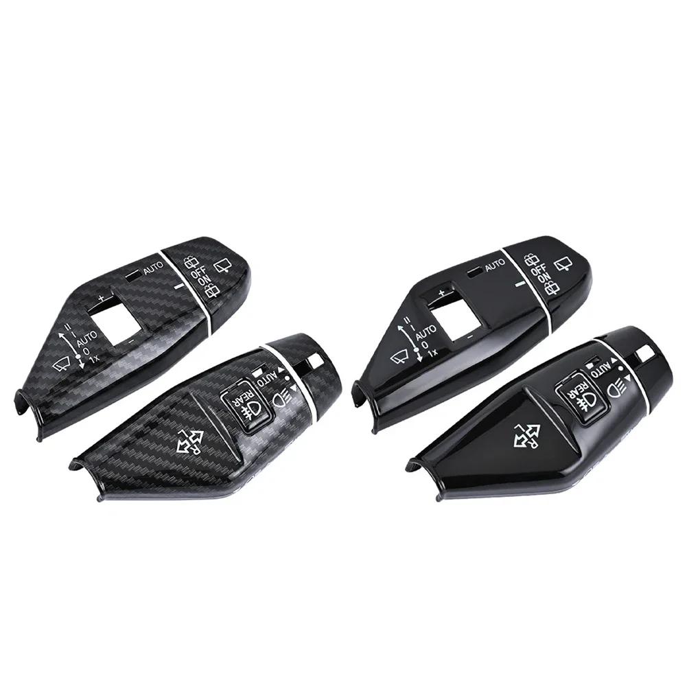 4Pcs/Set Carbon Fiber Steering Wheel Switch Trims for BMW X3 2025 Car Wiper Headlight Control Covers Accessories