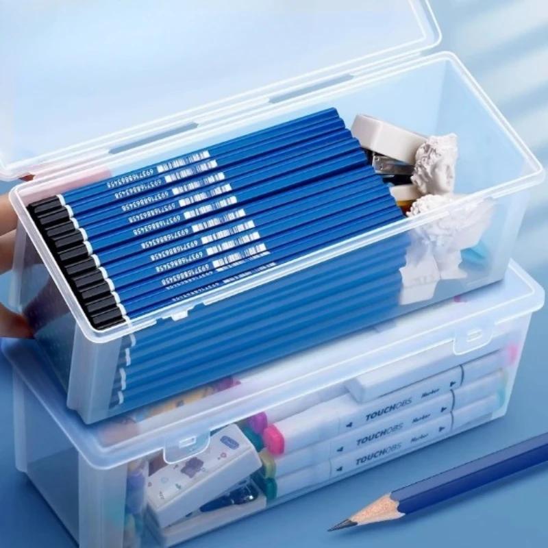 

2 шт. Прозрачный пластиковый пенал из ПП Водонепроницаемый Пыленепроницаемый Органайзер для канцелярских товаров для Детей Студентов Офисных работников