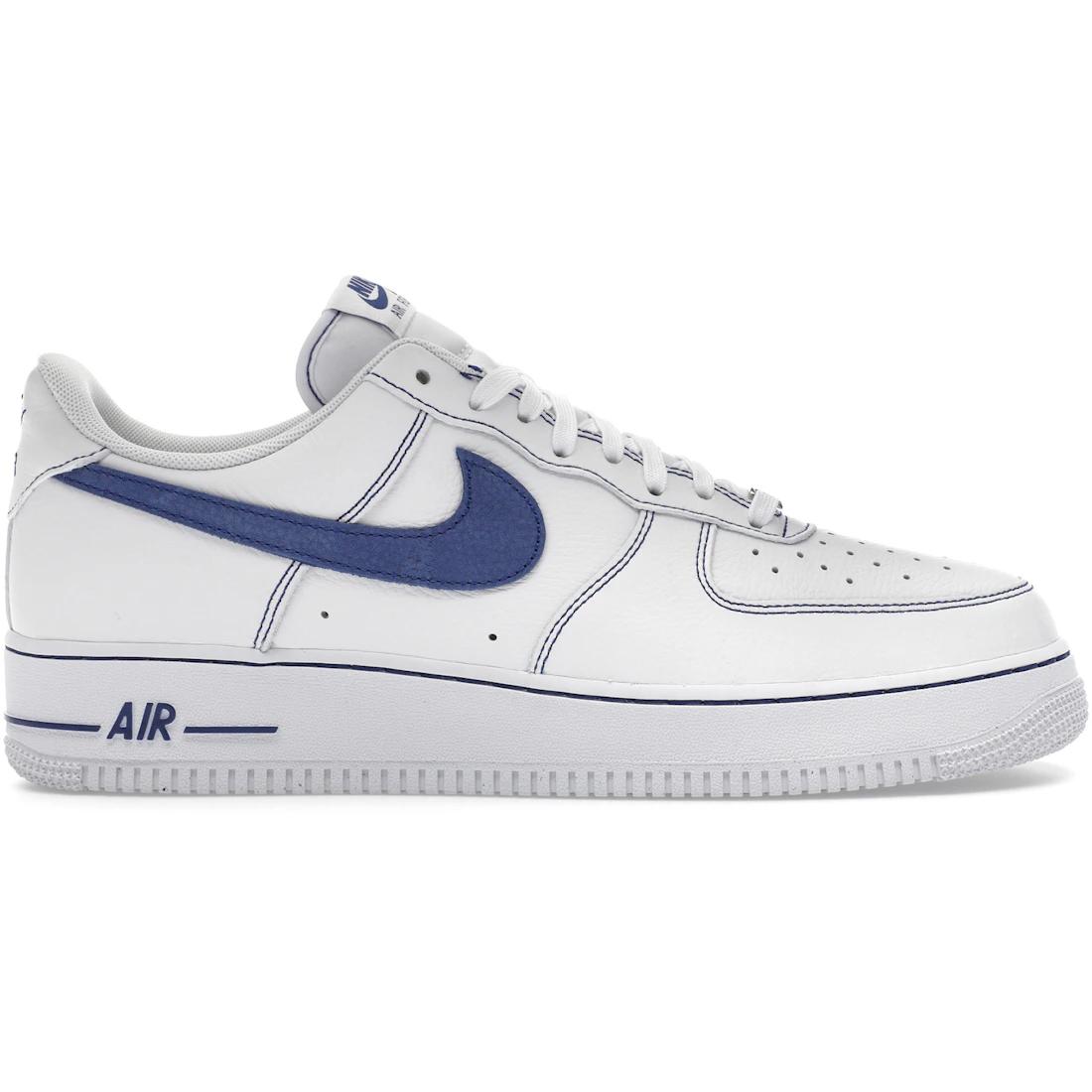 

Кроссовки Nike Air Force 1 Low 07 LV8 Белые Темно-королевский синий(HQ2037-100) 42.5