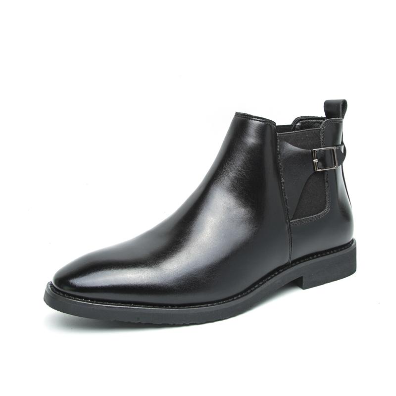 Yuppie Chelsea Shoes Men High Quality Oxford Ankle Boots Men's Dress Shoes Trend Britain Brogue Social Formal Shoes Men