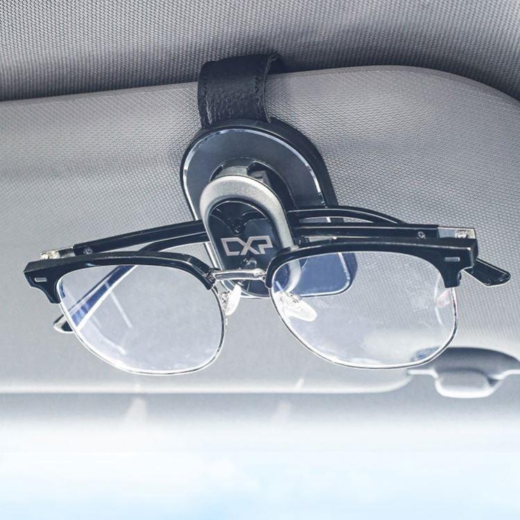 Multi-function Car Leather Sunglasses Clip Sun Visor Hanging Glasses Card Ticket Metal Holder Portable Shades Sunglasses Holder