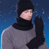 Korean Style Winter Glove Cap Set Warm Cap Solid Beanie Fashion Knitted Hat Gloves Scarf  Outdoor