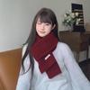 Ankola Red Korean-Style Women's Wool Knit Scarf – Winter 2024 High-End Christmas Gift Neck Warmer