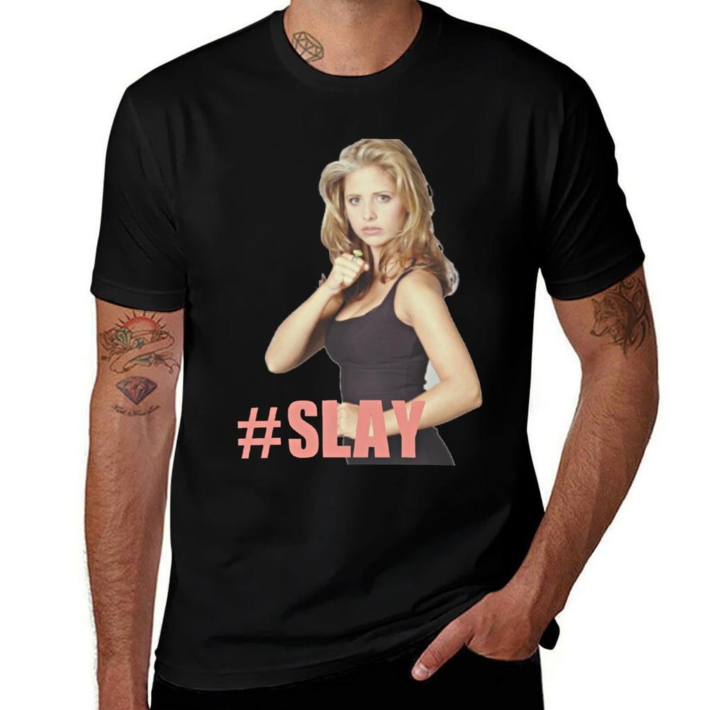 Slay - Buffy Summers T-Shirt Simple Casual Short Sleeve Cotton T-Shirt