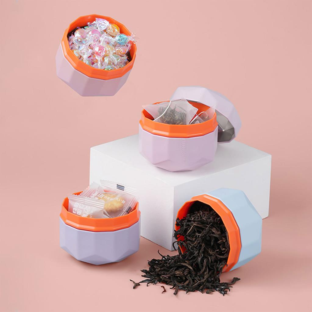Portable Candy Storage Cans Metal Sealed Pot Candy Canister Small Tea Storage Pot Metal Sealed Can Storage Organizers
