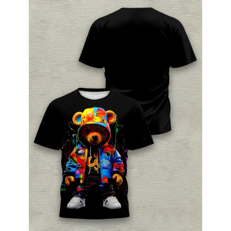 Men's Novel T-shirt Casual Breathable Short Sleeved Pattern Print