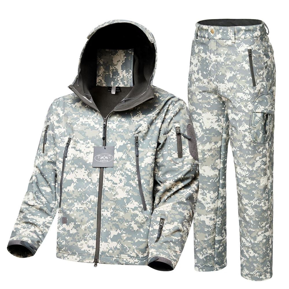 

Чоловічий спортивний костюм із двома предметами, що складається з 2 предметів, відкритий, альпіністський, штурмовий, новий, камуфляжний, вітронепроникний, непромокальний і теплий чоловічий спортивний костюм 3XL сірий