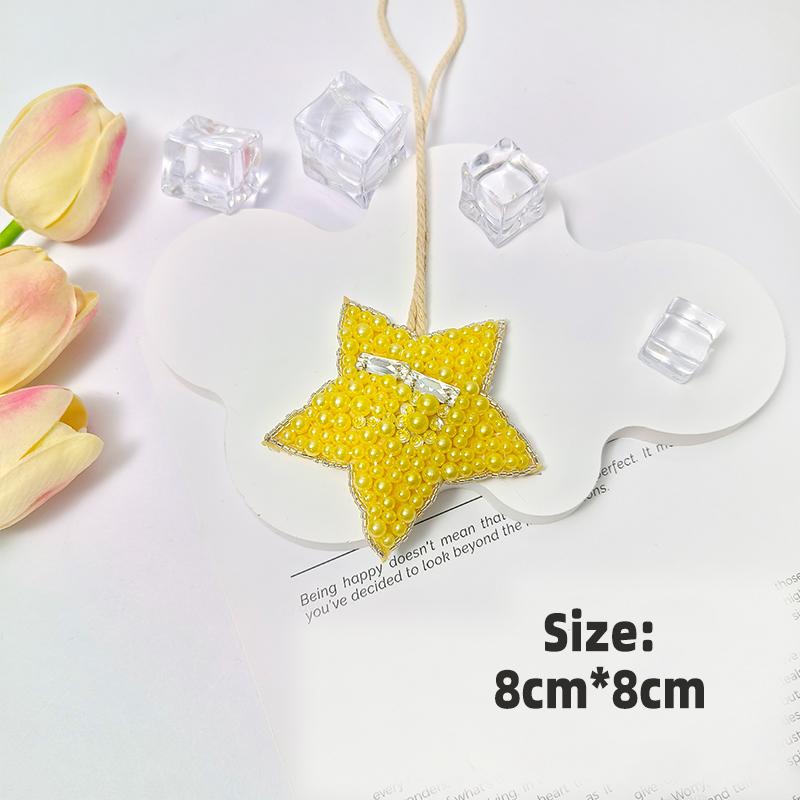 3D Ocean Theme Patches Handmade Rhinestone Beaded Patches with Hanging Rope Crystal Bag Lanyard Patch Beading Applique