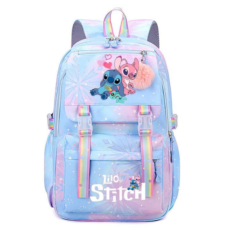 Student Schoolbag Large Capacity Backpack Rainbow Print Cartoon Outdoor Backpack