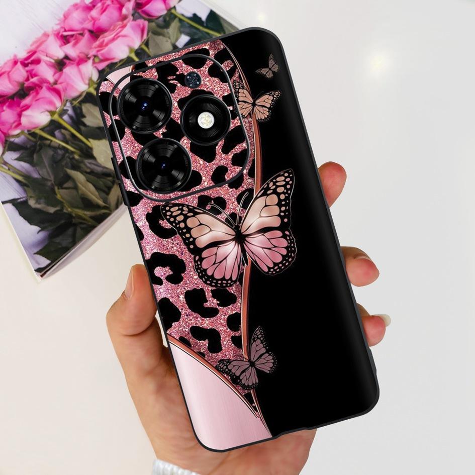 For Tecno Spark 20C Case Spark 20 Pro Cover Popular Flower Butterfly Clear Silicone Phone Cases For Tecno Spark 20 Spark20 Funda