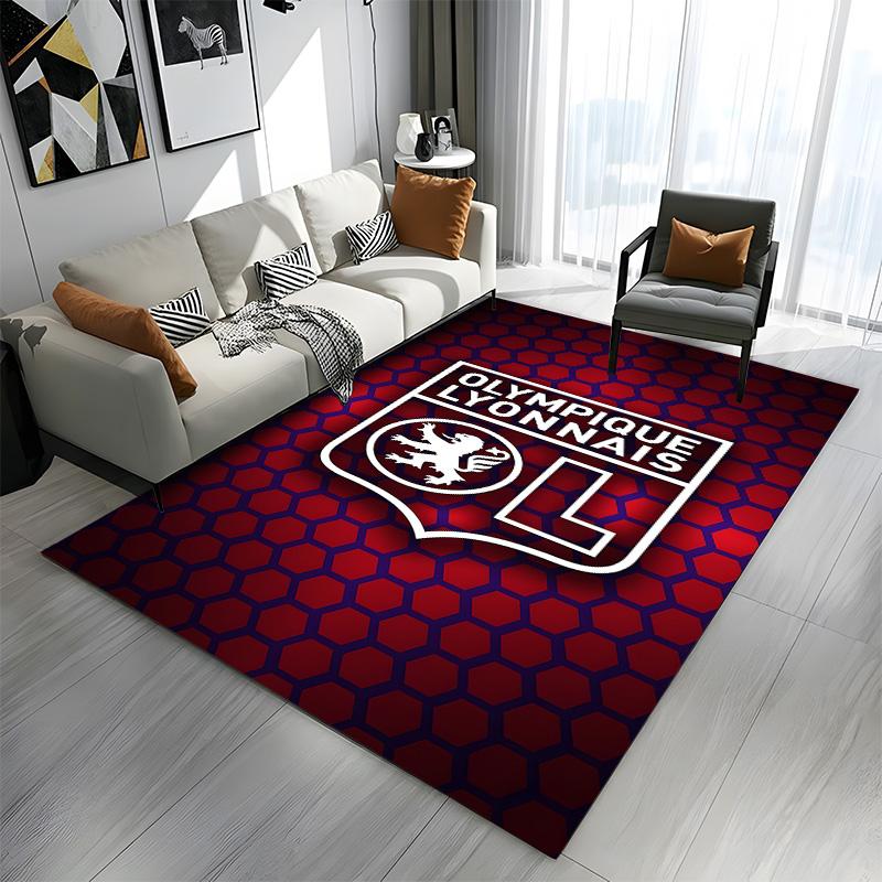 Olympique Lyonnais Logo Design Rug Patterned carpet a non slip rug suitable for all seasons and any setting, gift