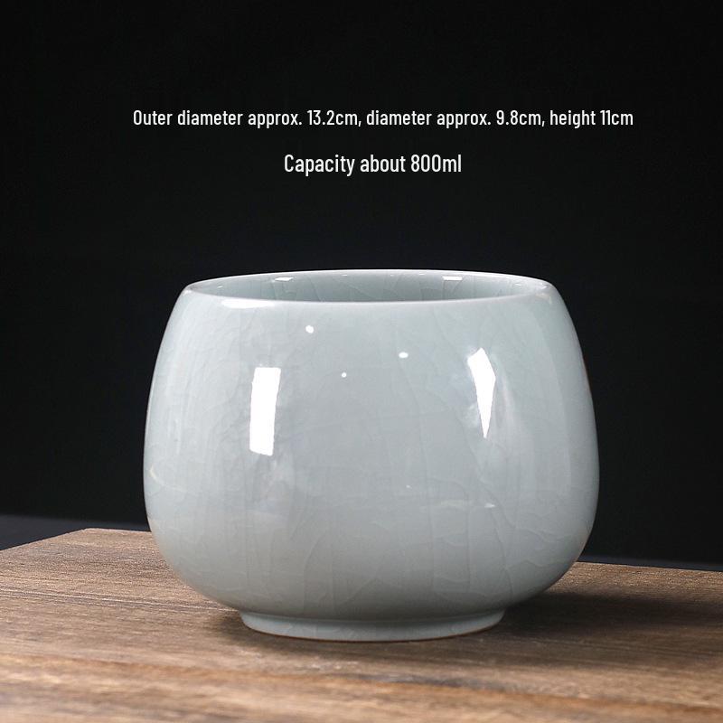 Ceramic Tea Dregs and Wastewater Pot - Large Desktop Tea Pouring & Washing Basin