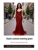 Red Luxurious Evening Gown for Socialite Banquets