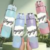 1PC Voyage Sailboat Badge Pattern 750ml Color Plastic Sports Water Bottle Leakproof Flip Straw Lid Suitable for Sports Office Home Use