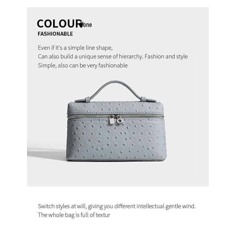 LP19 Fashionable Versatile 2025 New Genuine Ostrich Leather Crossbody Bag - Gigi Style Handbag