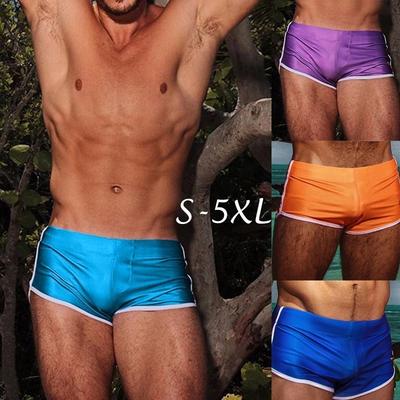 Men Waterproof Shorts Trunks Boxer Briefs Low Waist Drawstring Beach Underpants