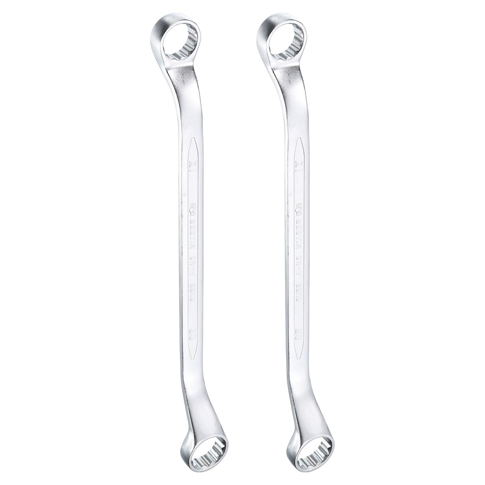 

uxcell 2pcs 45 Degree Offset Box End 21mm x Metric Double Box End Chrome Vanadium Steel Long Offset Torx Box Automotive Home Repair Tool Wrench, 23mm,