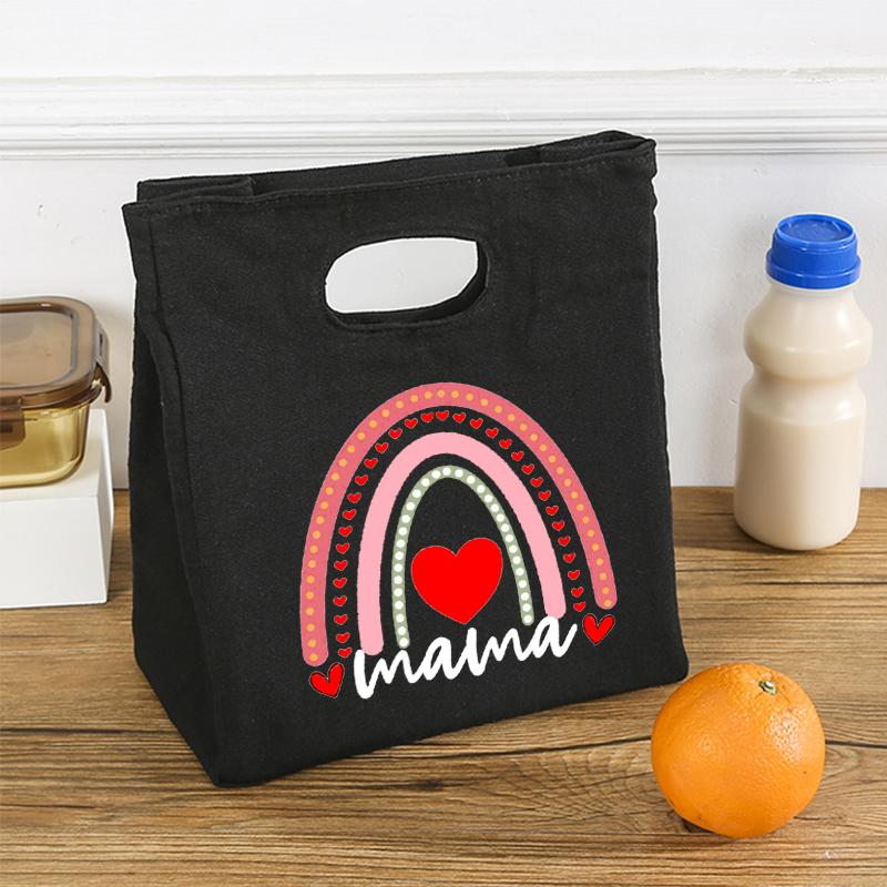 

Rainbow Mama Print Portable Lunch Bag 2024 New Thermal Insulated Lunch Totes Cooler Bag Bento Pouch Container Food Storage Bags