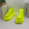 Mode Neue Herren Fluoreszierend Grün All Match Hohe Plateau Schnürschuhe Lässige Schuhe Herrenmode Ballerinas Mokassins Sport Laufschuhe
