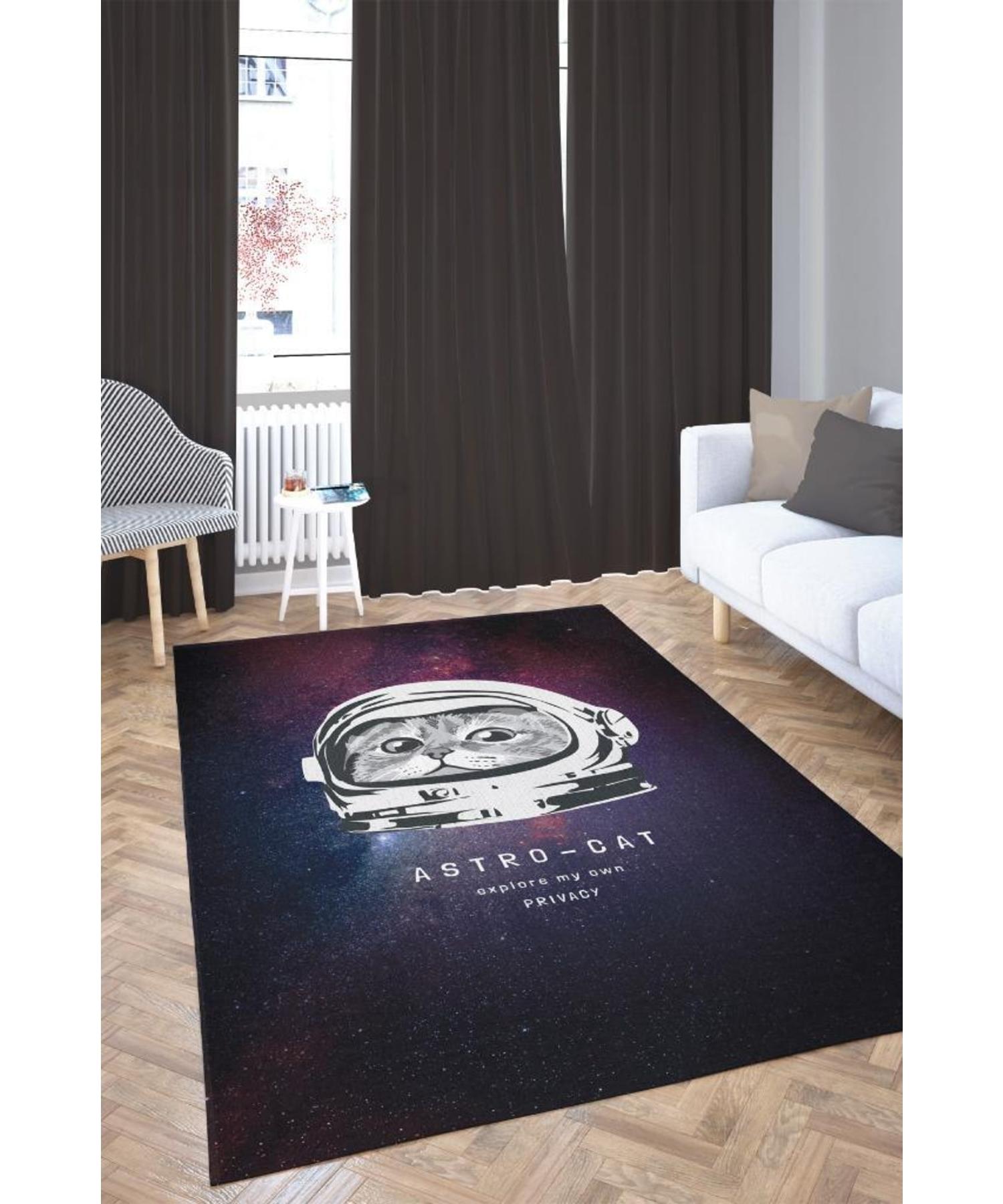 

Astro Cat Cotton Woven Based Washable Non-Slip Decorative Carpet