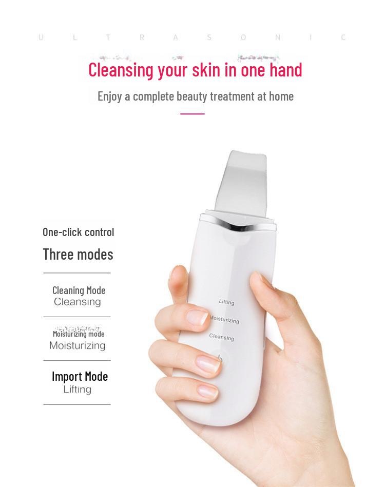 Ultrasonic Ion Skin Scraper: Rechargeable Beauty Instrument for Household Cleansing and Skin Maintenance.
