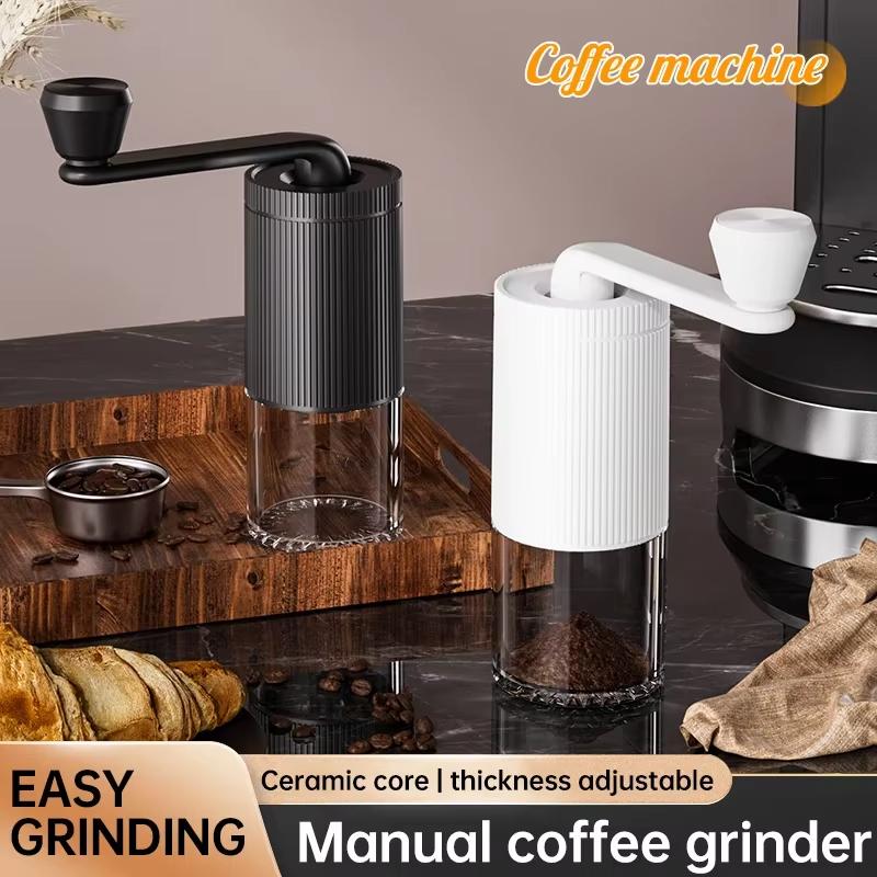 Hand Cranked Coffee Machine, Mini Portable Grinder, Home Office, Travel Adjustable Coarse and Fine Coffee Powder Making Machine