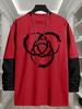 Men's Designed Visual Layer Long Sleeve T‑Shirt, Breathable Quick Dry Tops, Regular Fit for Outdoor Trip Urban Stroll Daily Errands Commute Wear