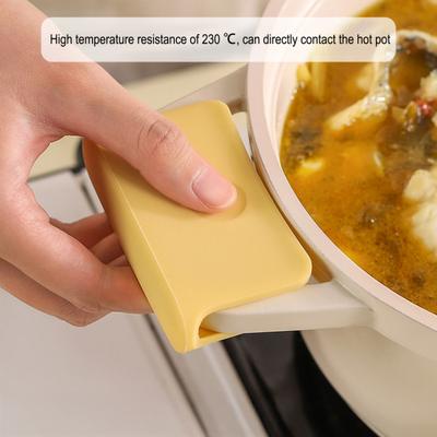 Orejeras de Silicona para Ollas, Fundas Resistentes al Calor para Mangos de Ollas, de Grado Alimentario, Anti-quemaduras, Agarre Portátil Plegable para Woks y Ollas, Accesorio Seguro para Cocina