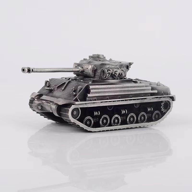 Alloy Tank 1 / 72 All Metal Military Tank Model Ornament Non Scrollable Home Decoration with Woodbox