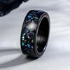 Unisex Lava Starry Sky Titanium Ring with Australian Gemstones