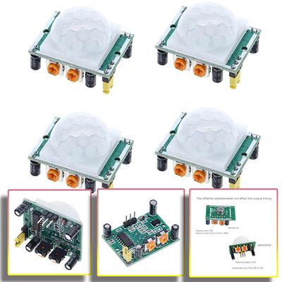 2/4PCS Motion Sensor Detector Module HC-SR501 Adjust IR Pyroelectric Infrared PIR Module Sensor Module for Arduino Diy Kit