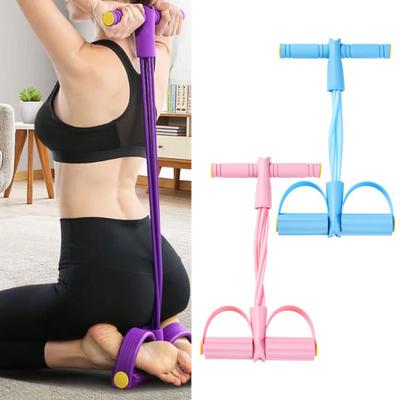 6/8-Tube Pedal Puller Resistance Band with Handle Multifunction Elastic Yoga Sit-up Pull Rope Men Women Pedal Tensioner Exerciser Workout Equipment