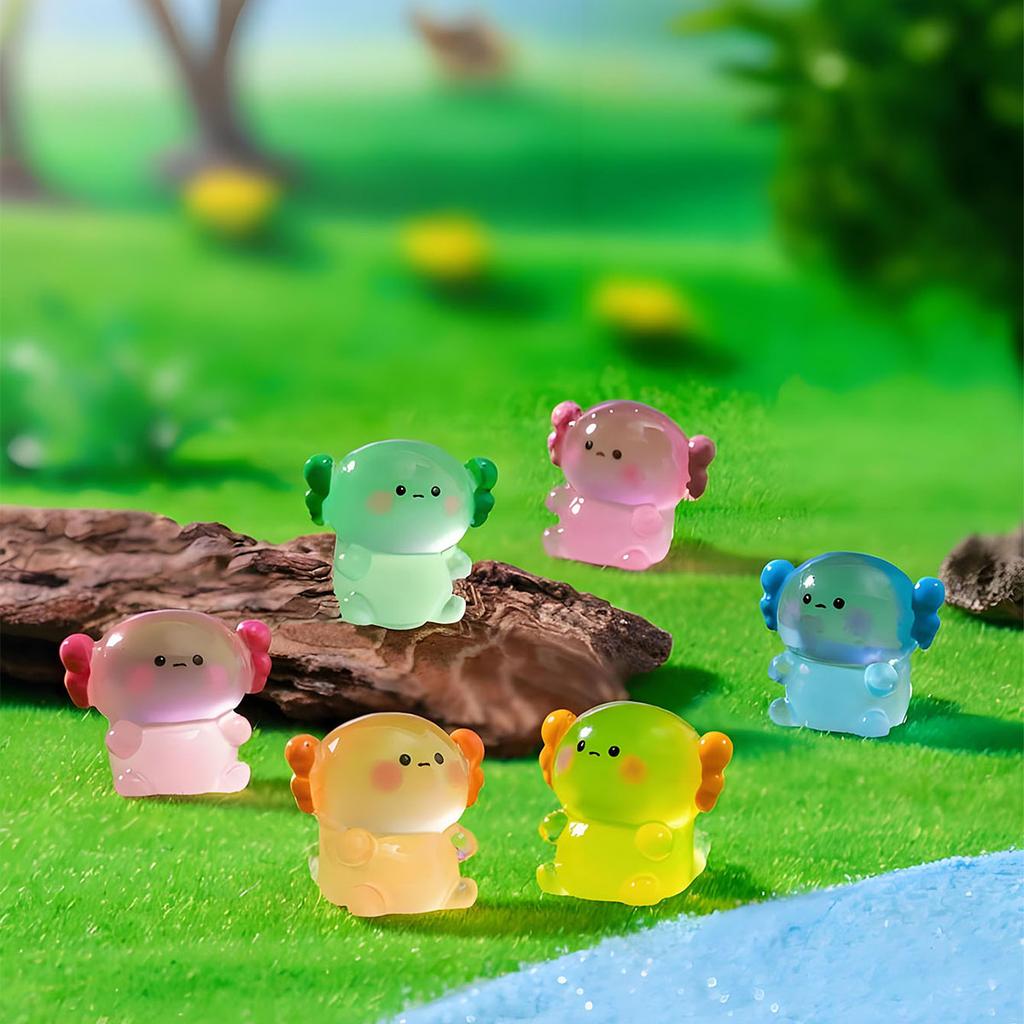 Luminous Chubby Hexagonal Dragon Figurine Cute Diy Decorative Accessories, Micro-Landscape Resin Small Ornaments