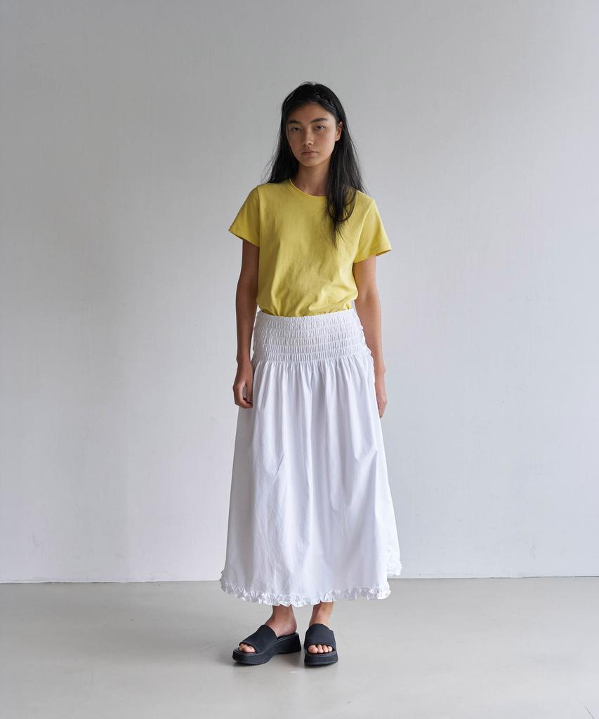 Odeukaelol Smoked Frill Skirt_White