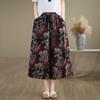 Ethnic Style Floral Wide Leg Pants Summer Plus Size Women's Loose Casual Seven Quarter Straight Leg Pants