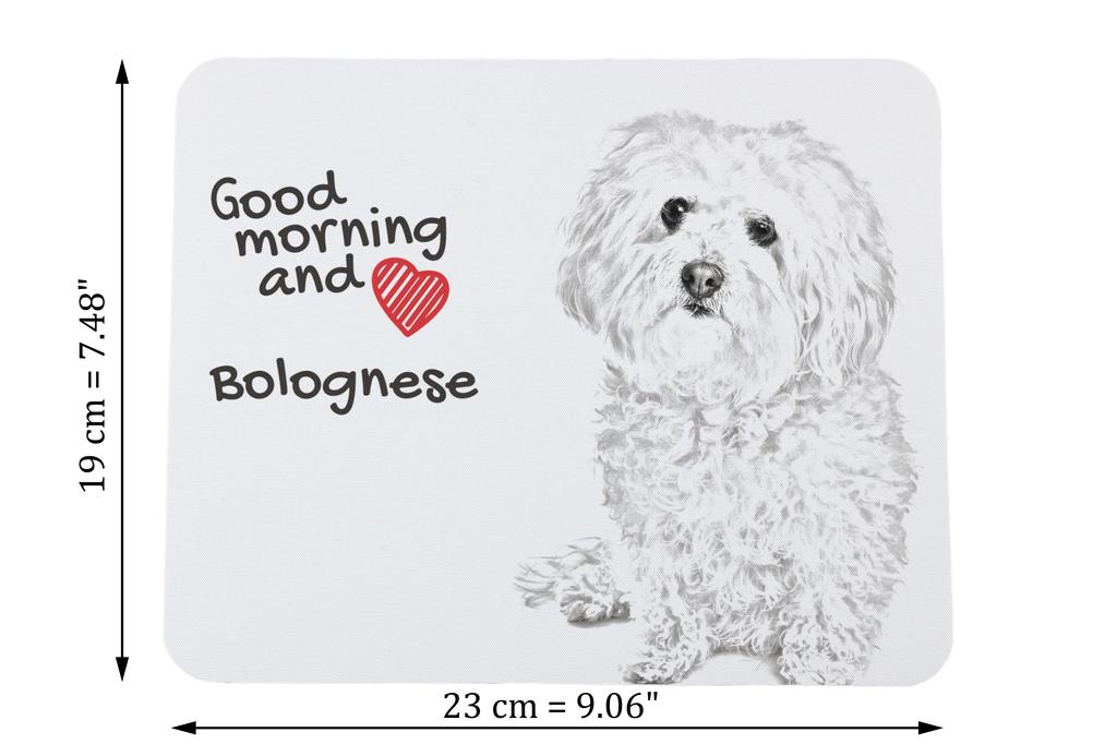 Bichon Bolognese, Bolo, Botoli, Bottolo - tappetino per mouse con stampa, tappetino per mouse personalizzato a tema cane, gadget unico per un impiegato di Art-Dog
