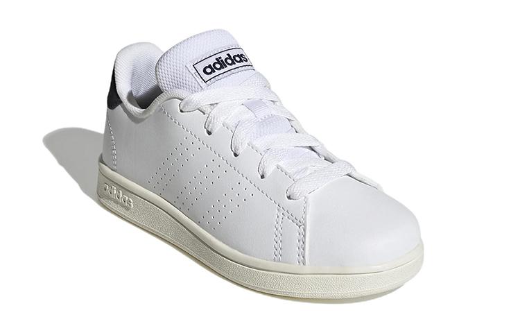 adidas Neo ADVANTAGE Abrasion Resistant Low Top Skateboard Shoes White Black Kids' GW6487