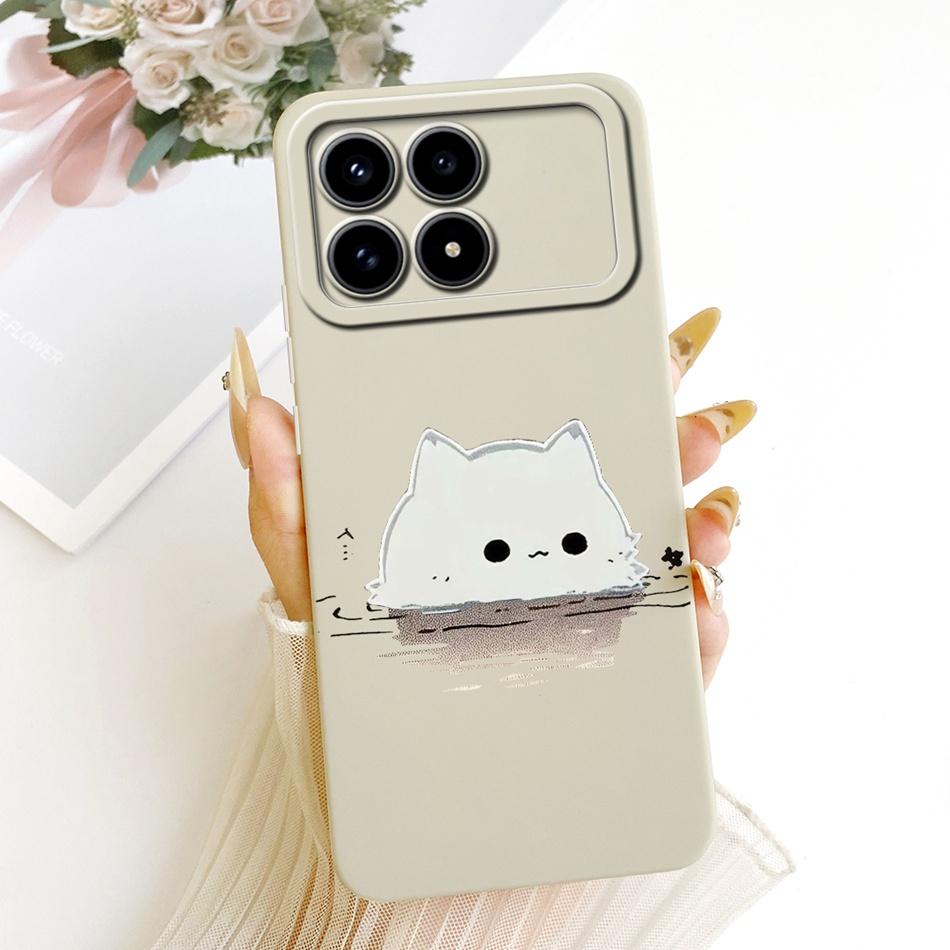 Für Xiaomi Redmi K90 Niedliche Katze Blume Cartoon Handyhülle Für Redmi K 90 K90 Pro Max 5G Stoßfeste Weiche Silikonhüllen Stoßfänger