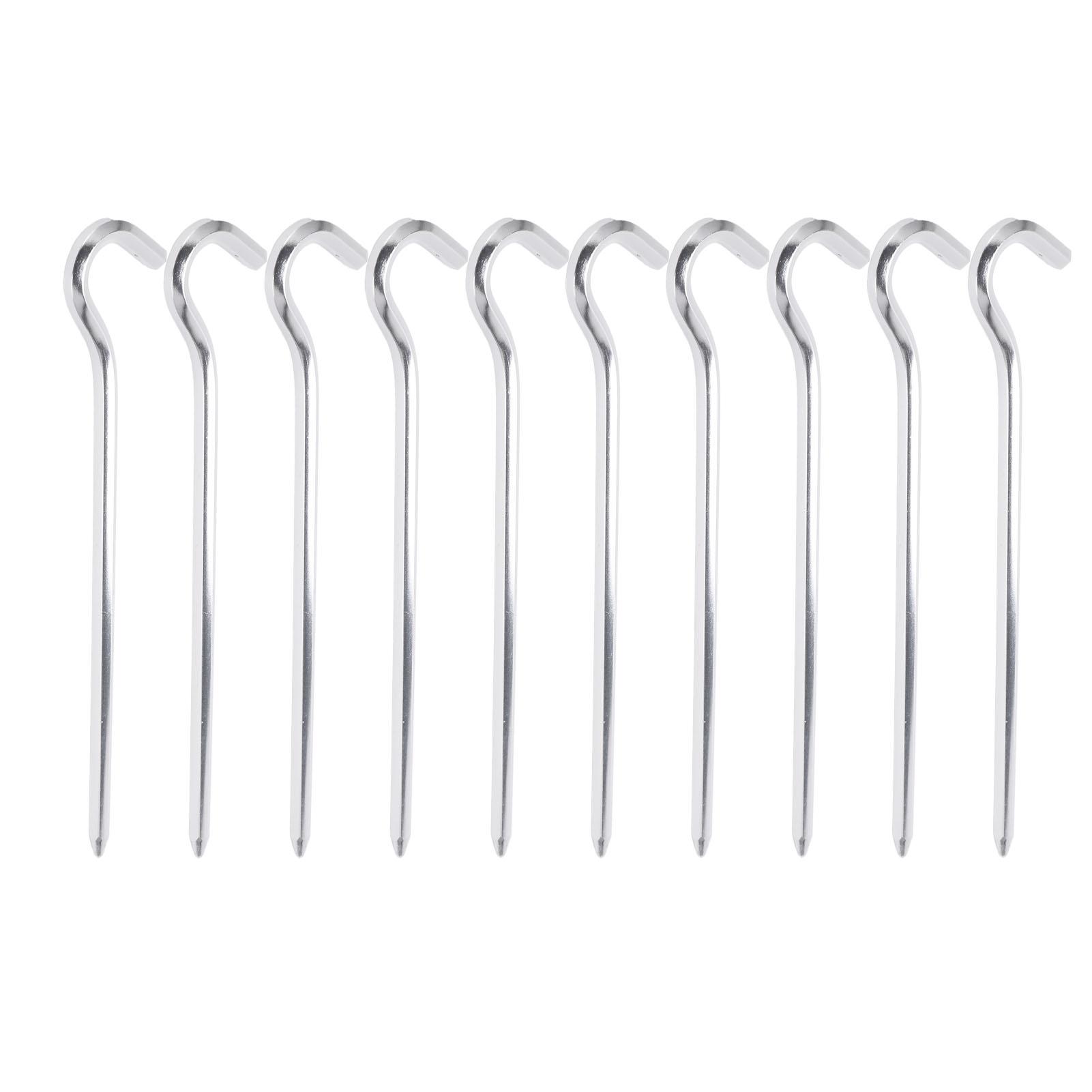 Igeteck 10Pcs Tent Pegs Heavyduty Aluminum Alloy Tent Stakes Pegs With Hook For Camping Hiking Pavilion