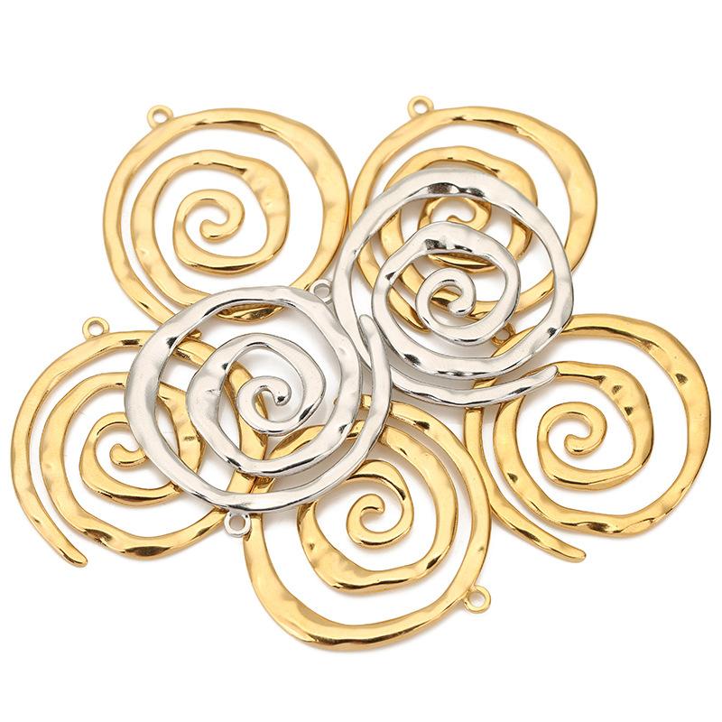 1 or 2 pcs Stainless Steel Waterproof Large Spiral Pendants Mosquito Coil Charms For DIY Earrings Necklace Jewelry Accessories