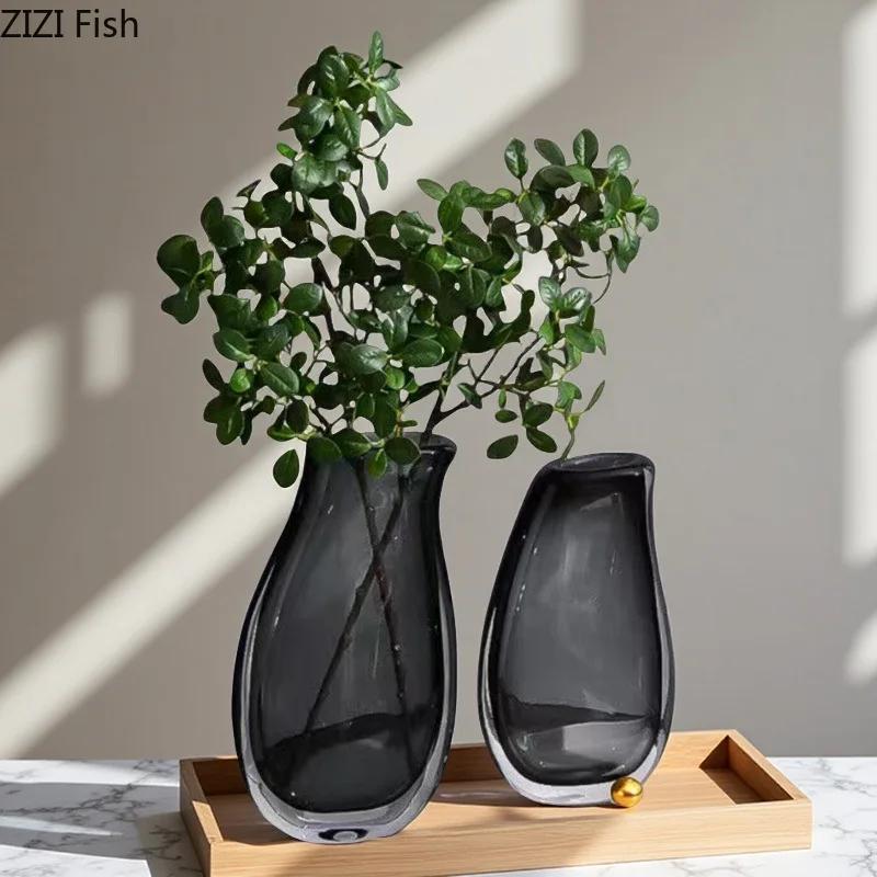 Transparent Double Layered Glass Vase Hydroponic Flower Pots Desk Decoration Flower Arrangement Floral Vase Room Aesthetic Decor