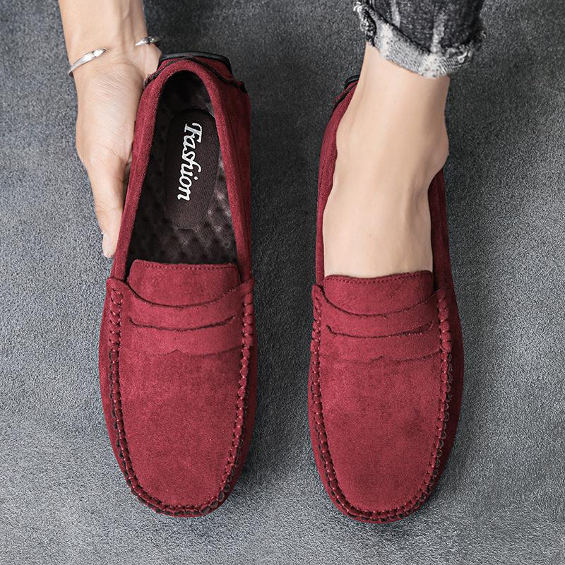 Fashion New British Business Formal Thick Sole Casual Men's Shoes Soft Leather Large Size 47 High Quality Suede Loafers Moccasins Flat