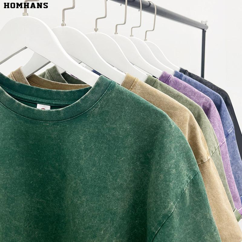1 stuks Puur Katoen Heren Grote Maat T-shirts Heren Zomer Vintage Kleding Gewassen T-shirts Amerikaanse Casual Korte Mouw Basis Heren Tops