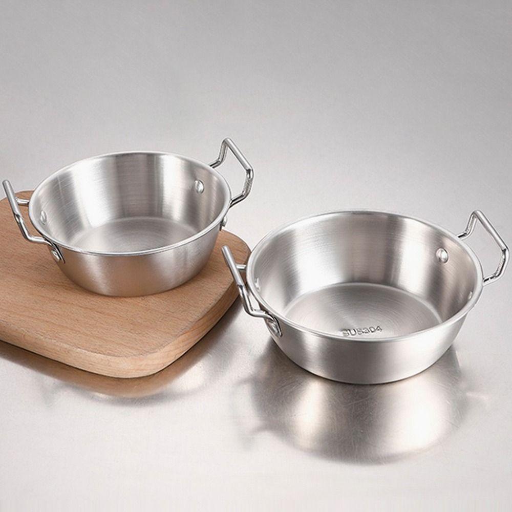 1Pcs Kitchen Tableware Stainless Steel Bowl with Handle Sauce Seasoning Dish Durable Rice Bowls