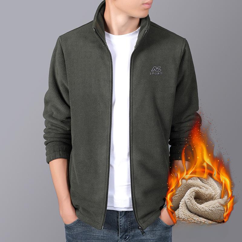 Autumn and Winter Outdoor Double-sided Fleece Jacket Sports Pilot Men's Jacket Fleece Windproof Warm Jacket