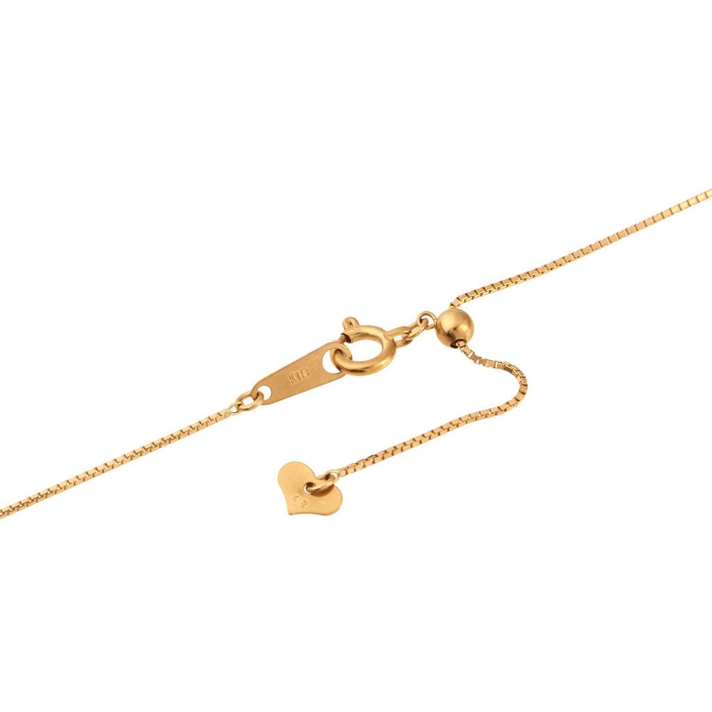 Pink Gold 18K Venetian 45cm [Fairy Carret] Necklace, Gold, Chain, (Heart-Shaped Adjuster, 0.7mm Width, Approx. 1.7g)