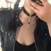 European and American Hip-hop Cross-shape Ribbon Necklace Punk Clavicle Chain Street Shooting Nightclub Neck Chain
