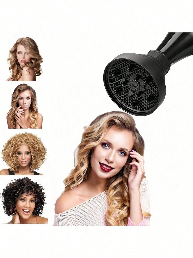 1pc universal silicone hair dryer diffuser cover adjustable heat-resistant accessory, used to define curly and frizzy control