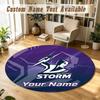 Round Rug Custom NameMelbourne Storm Pattern Non Slip Carpet Home Floor Decor