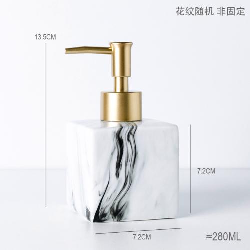 Creative Marbled Ink Dots Ceramic Lotion Bottle Bathroom Accessories Gold Press Shampoo Bottling Container Soap Dispenser Home